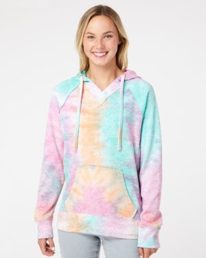 MV Sport W1162 Women’s Courtney Burnout V-Notch Hooded Sweatshirt