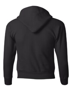 Hanes P473 Youth EcoSmart® Hooded Sweatshirt – Black (back)