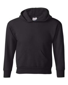 Hanes P473 Youth EcoSmart® Hooded Sweatshirt – Black