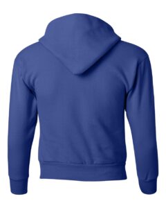 Hanes P473 Youth EcoSmart® Hooded Sweatshirt – Deep Royal (back)