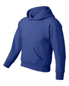 Hanes P473 Youth EcoSmart® Hooded Sweatshirt – Deep Royal (side)