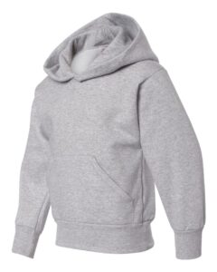 Hanes P473 Youth EcoSmart® Hooded Sweatshirt – Light Steel (side)