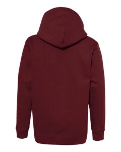 Hanes P473 Youth EcoSmart® Hooded Sweatshirt – Maroon (back)