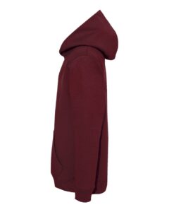 Hanes P473 Youth EcoSmart® Hooded Sweatshirt – Maroon (side)