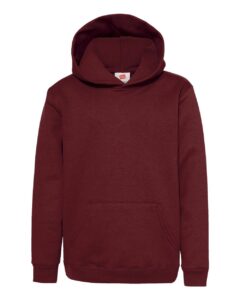 Hanes P473 Youth EcoSmart® Hooded Sweatshirt – Maroon