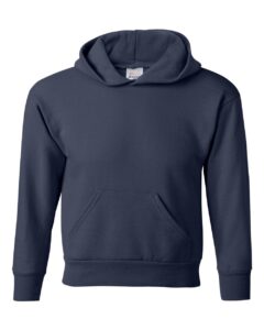 Hanes P473 Youth EcoSmart® Hooded Sweatshirt – Navy