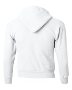 Hanes P473 Youth EcoSmart® Hooded Sweatshirt – White (back)