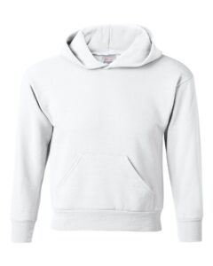 Hanes P473 Youth EcoSmart® Hooded Sweatshirt – White