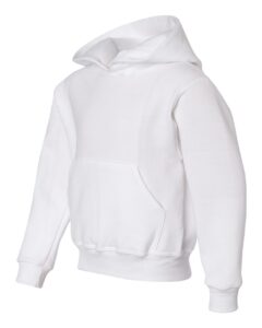 JERZEES 996YR Youth NuBlend® Hooded Sweatshirt – White (side)