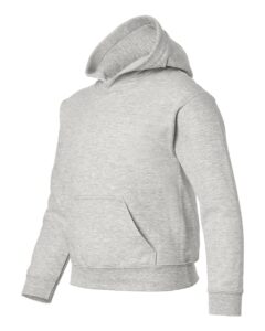 Gildan 18500B Youth Heavy Blend™ Hooded Sweatshirt – Ash (side)