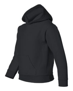 Gildan 18500B Youth Heavy Blend™ Hooded Sweatshirt – Black (side)
