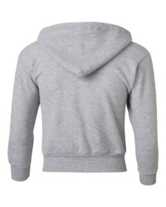 Hanes P480 Youth EcoSmart® Full-Zip Hooded Sweatshirt – Light Steel (back)