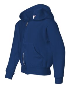 JERZEES 993BR Youth NuBlend® Full-Zip Hooded Sweatshirt – Royal (side)