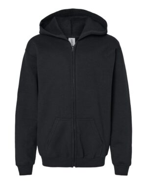 Gildan 18600B Youth Heavy Blend™ Full-Zip Hooded Sweatshirt – Black