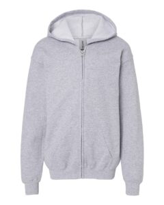 Gildan 18600B Youth Heavy Blend™ Full-Zip Hooded Sweatshirt – Sport Grey