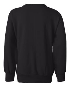 Hanes P360 Youth EcoSmart® Crewneck Sweatshirt – Black (back)