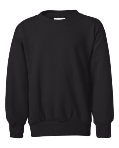 Hanes P360 Youth EcoSmart® Crewneck Sweatshirt – Black