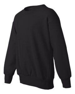 Hanes P360 Youth EcoSmart® Crewneck Sweatshirt – Black (side)