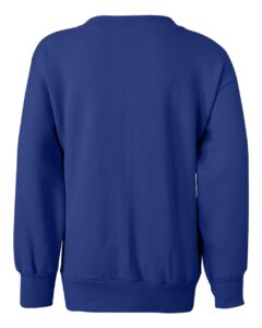 Hanes P360 Youth EcoSmart® Crewneck Sweatshirt – Deep Royal (back)
