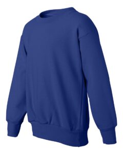 Hanes P360 Youth EcoSmart® Crewneck Sweatshirt – Deep Royal (side)