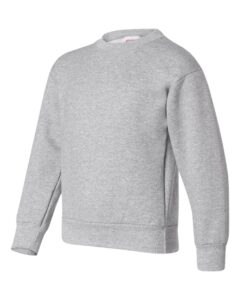 Hanes P360 Youth EcoSmart® Crewneck Sweatshirt – Light Steel (side)