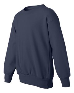 Hanes P360 Youth EcoSmart® Crewneck Sweatshirt – Navy (side)