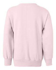 Hanes P360 Youth EcoSmart® Crewneck Sweatshirt – Pale Pink (back)