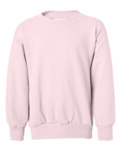 Hanes P360 Youth EcoSmart® Crewneck Sweatshirt – Pale Pink