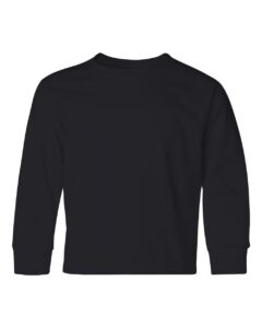 JERZEES 29BLR Youth Dri-Power® Long Sleeve 50/50 T-Shirt – Black