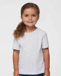 Rabbit Skins 3301T Toddler Cotton Jersey Tee – Ash (on model)