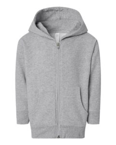 Rabbit Skins 3346 Toddler Full-Zip Fleece Hoodie Sweatshirt – Heather