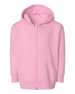 Rabbit Skins 3346 Toddler Full-Zip Fleece Hoodie Sweatshirt – Pink