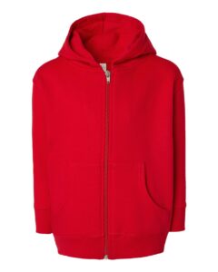 Rabbit Skins 3346 Toddler Full-Zip Fleece Hoodie Sweatshirt – Red