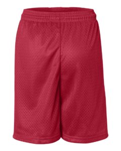 Badger 2207 Youth Pro Mesh 6″ Shorts – Red (back)