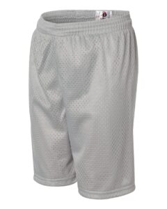 Badger 2207 Youth Pro Mesh 6″ Shorts – Silver (side)