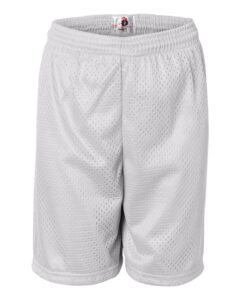 Badger 2207 Youth Pro Mesh 6″ Shorts – White