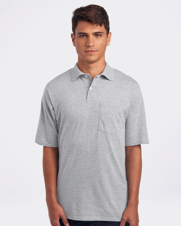 JERZEES Men’s SpotShield® 50/50 Polo with Pocket