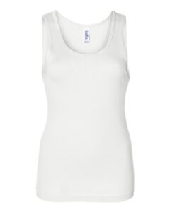 BELLA + CANVAS 1080 Women’s Baby Rib Tank – White