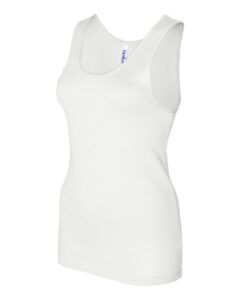 BELLA + CANVAS 1080 Women’s Baby Rib Tank – White (side)