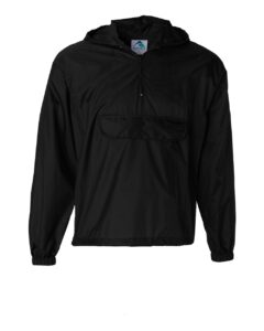 Augusta Sportswear 3130 Unisex Packable Half-Zip Hooded Pullover Jacket – Black