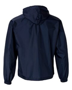 Augusta Sportswear 3130 Unisex Packable Half-Zip Hooded Pullover Jacket – Navy (back)