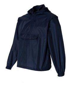 Augusta Sportswear 3130 Unisex Packable Half-Zip Hooded Pullover Jacket – Navy (side)