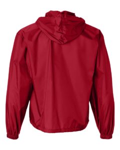 Augusta Sportswear 3130 Unisex Packable Half-Zip Hooded Pullover Jacket – Red (back)
