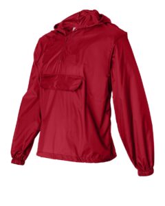 Augusta Sportswear 3130 Unisex Packable Half-Zip Hooded Pullover Jacket – Red (side)