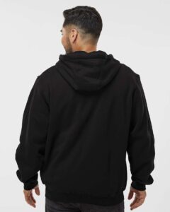 DRI DUCK 7033 Men’s Crossfire Heavyweight Power Fleece Hooded Jacket with Thermal Lining – Black (on model back)