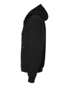DRI DUCK 7033T Men’s Tall Crossfire Heavyweight Power Fleece Hooded Jacket with Thermal Lining – Black (side)