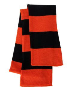 Sportsman SP02 Rugby-Striped Knit Scarf – Orange/ Black