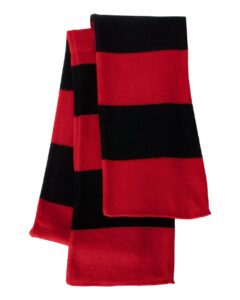Sportsman SP02 Rugby-Striped Knit Scarf – Red/ Black
