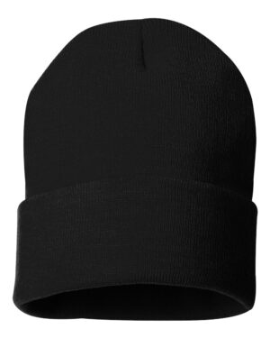 Sportsman SP12 12″ Solid Cuffed Beanie – Black