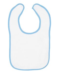 Rabbit Skins 1003 Infant Contrast Trim Terry Bib – Light Blue